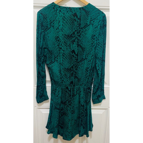 Karina Grimaldi Mini‎ Dress Snake Print Long Sleeve Green Size S - Picture 3 of 3